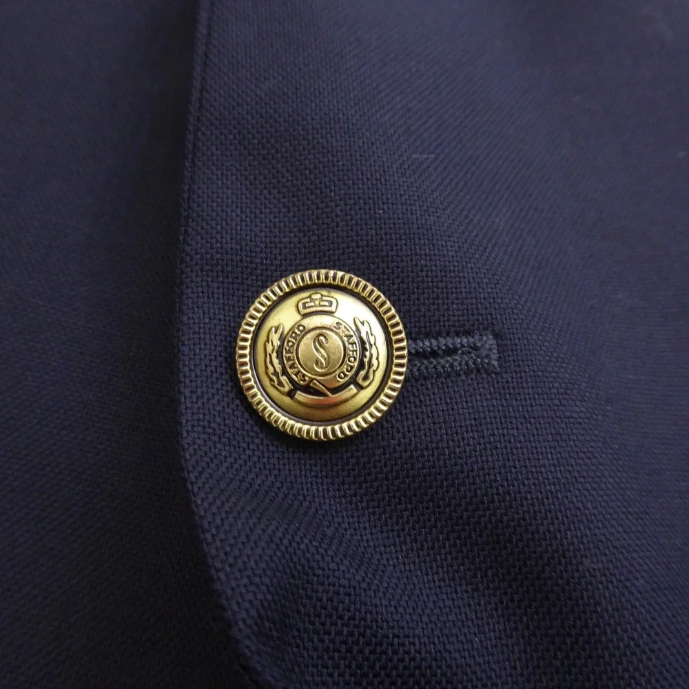 Stafford Mens Blazer Blue Wool Regular Fit 2 Button 48 Long